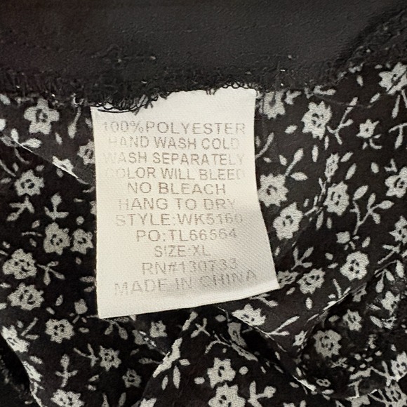 Umgee Tunic Dress Sz XL Sheer Paisley Boho Peasant Artsy Ruffle Hem Balloon Slv - Picture 9 of 9